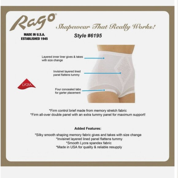 New Rago Diet Minded Shaping Firm Control Girdle Brief Panty 6195 Black - Picture 4 of 12